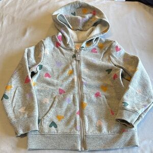 Cat & Jack - Grey Hoodie with Colorful Hearts